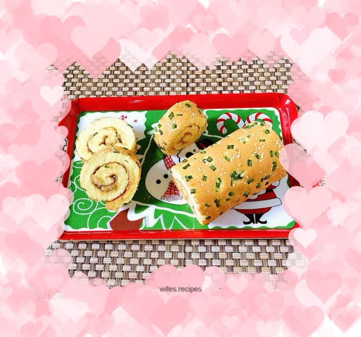 Savory meat floss cake roll