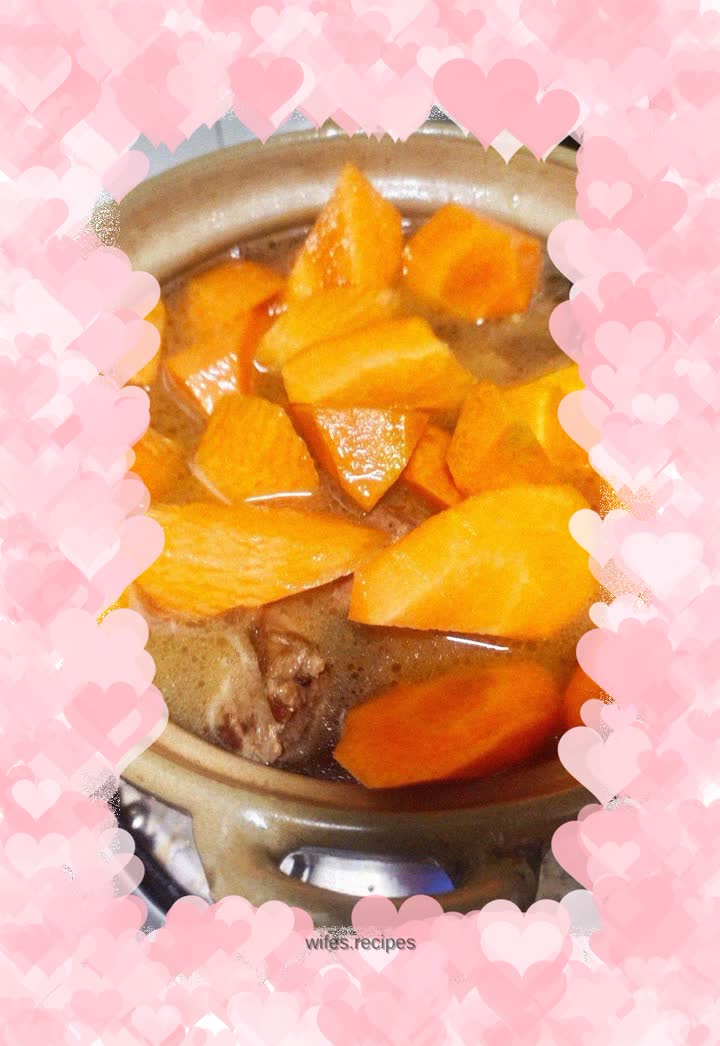 Duck meat and carrot stew