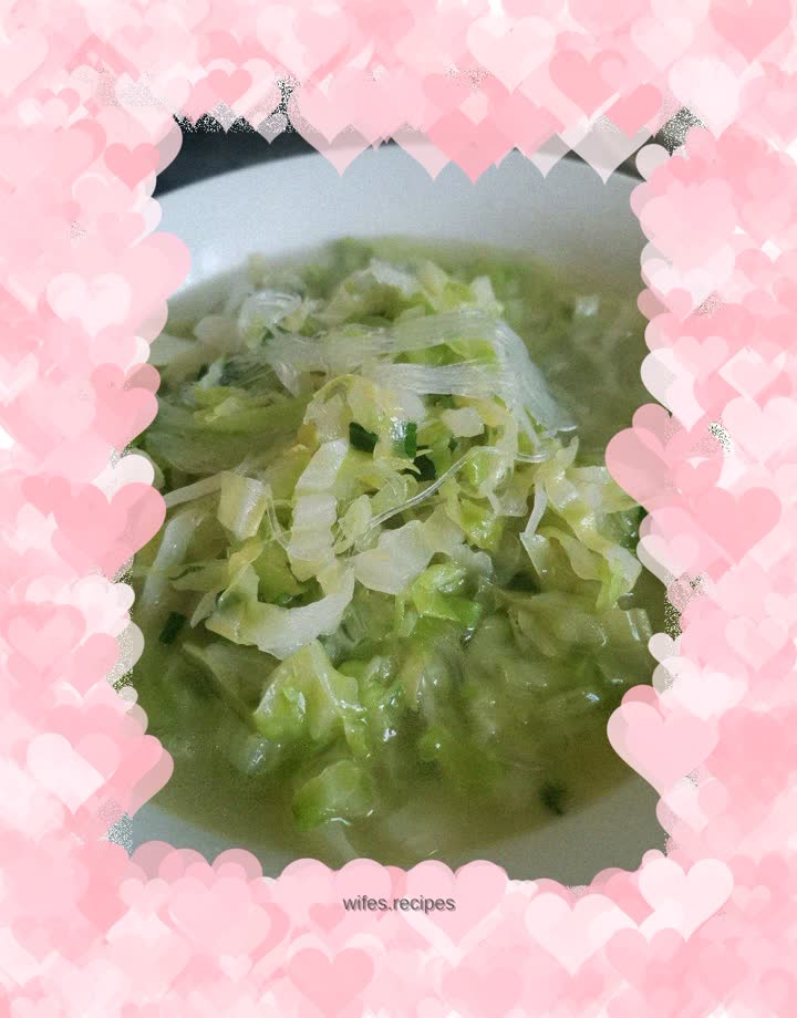 Cabbage stewed with vermicelli