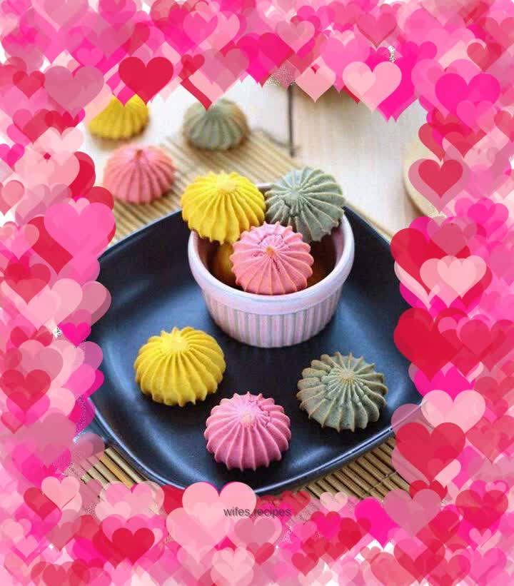 Colorful bean paste biscuits