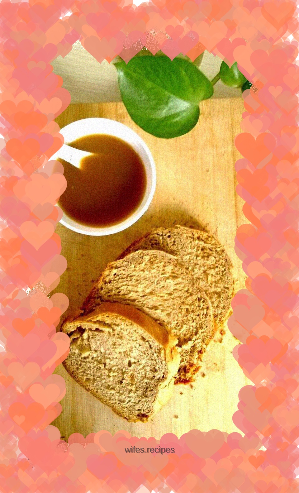 Homemade lazy bread machine version of bread - sweet coffee raisin bread