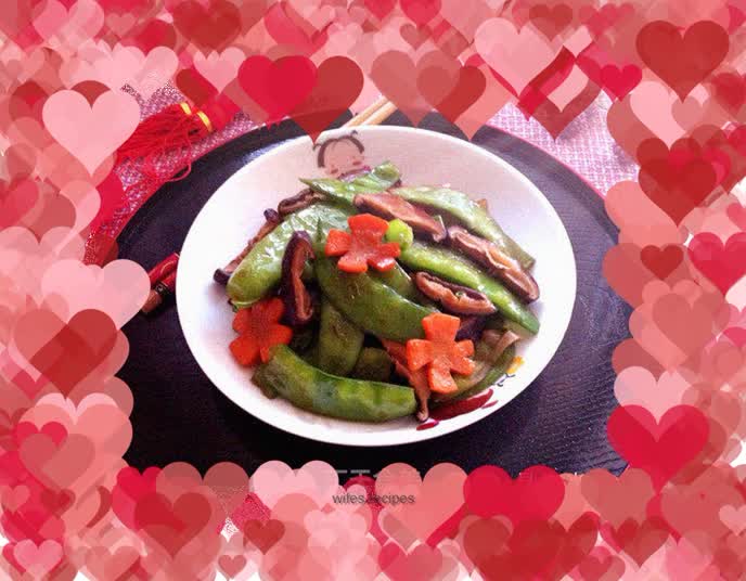 Mushroom and oyster-flavored snow peas