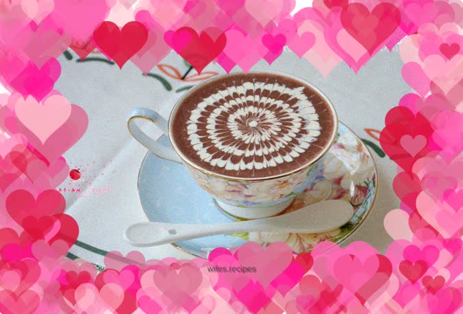 Creamy Latte Art Red Bean Rose Soup