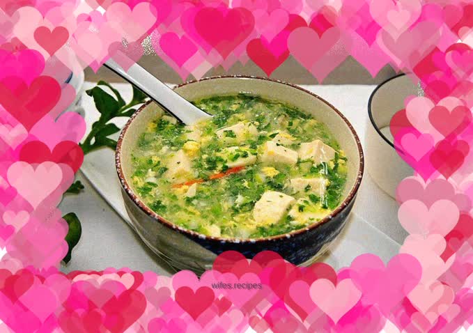 Cabbage and tofu soup