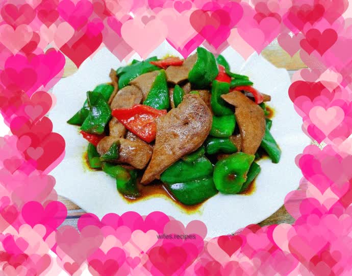 Fried pork liver with green pepper