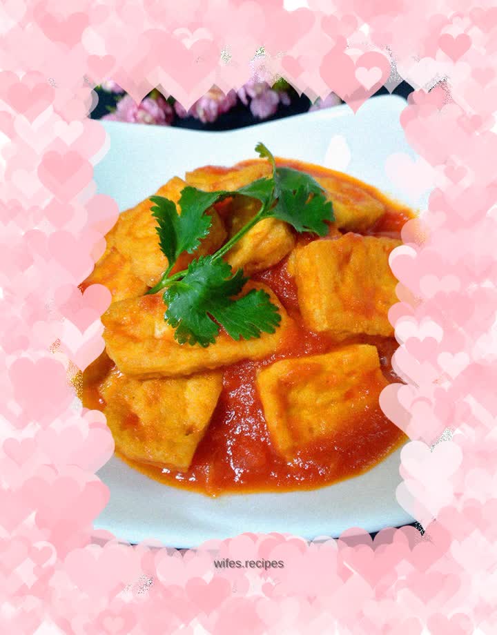 【Shandong】Fried tofu with tomato sauce