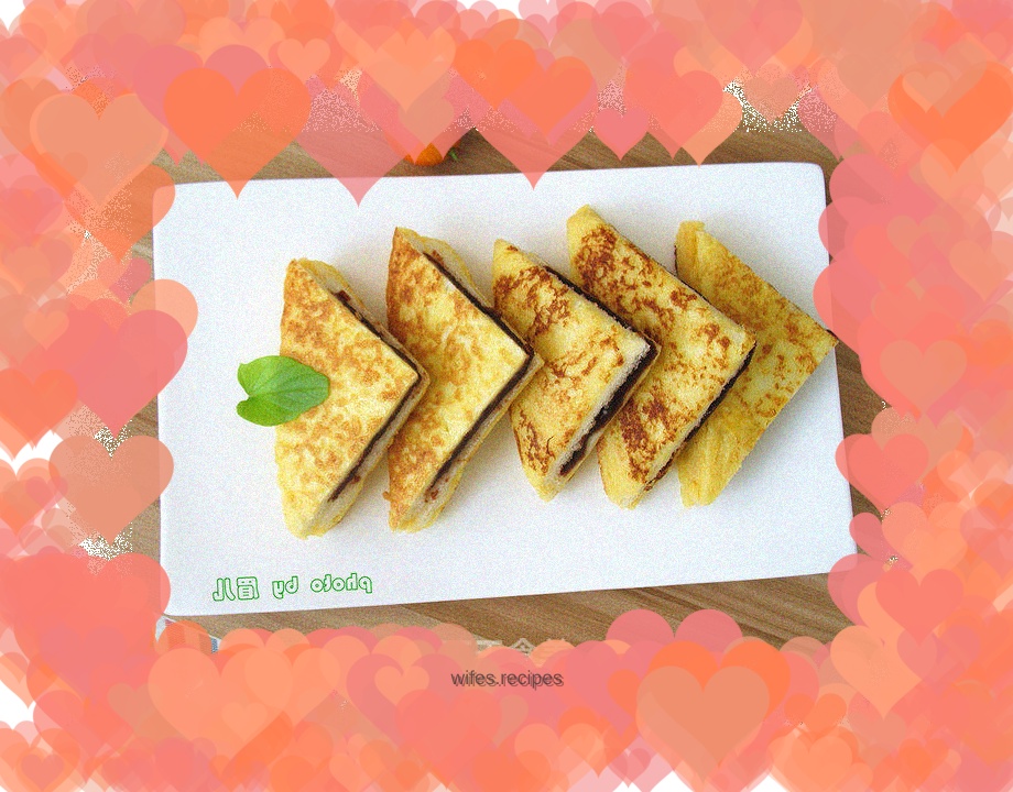 Toast with red bean paste