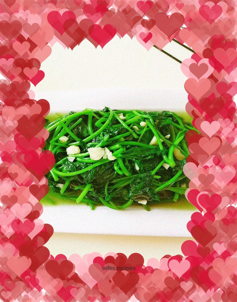 Fried green sweet potato leaves