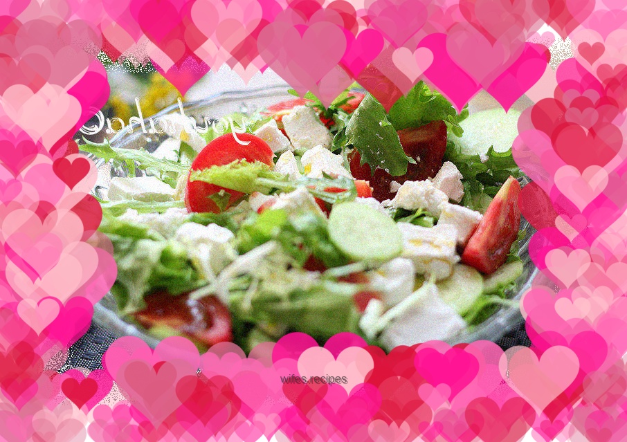 White cheese vegetable salad