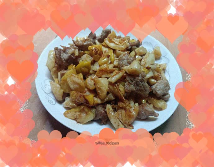 Fried pork with melon rind