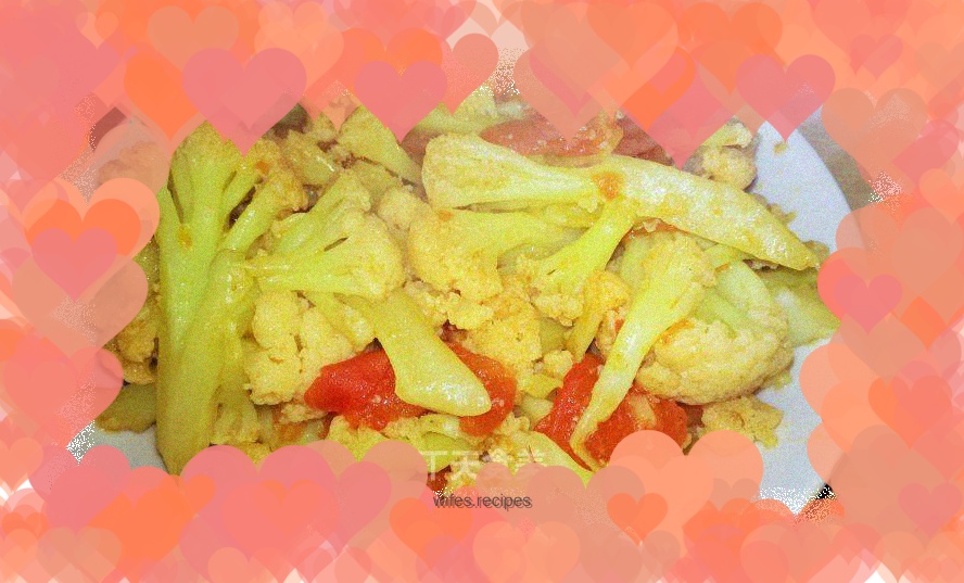 Stir-fried cauliflower with tomatoes