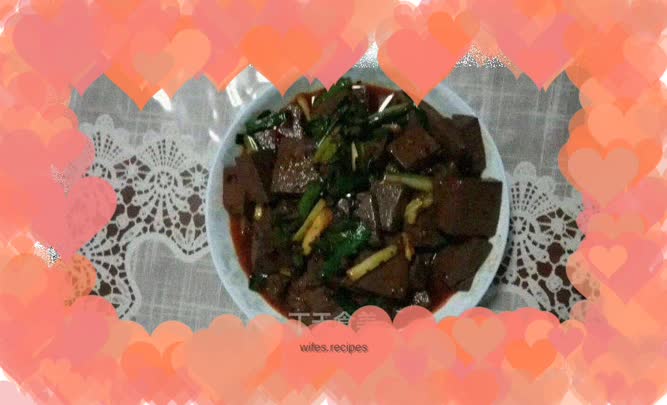 Black soy garlic sprouts and sheep’s blood