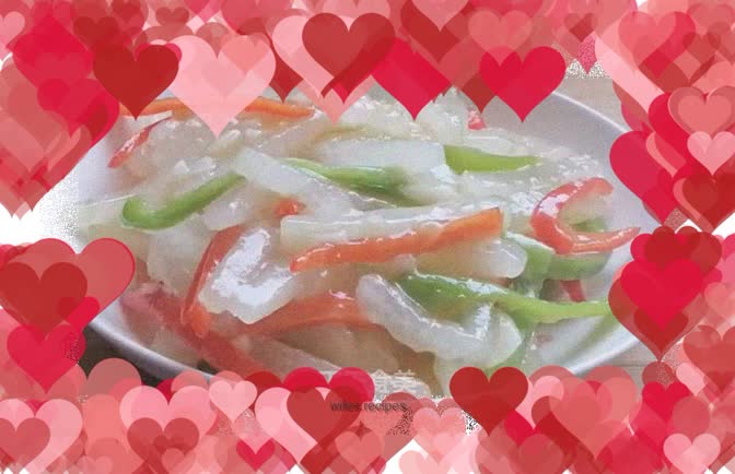 Stir-fried winter melon strips
