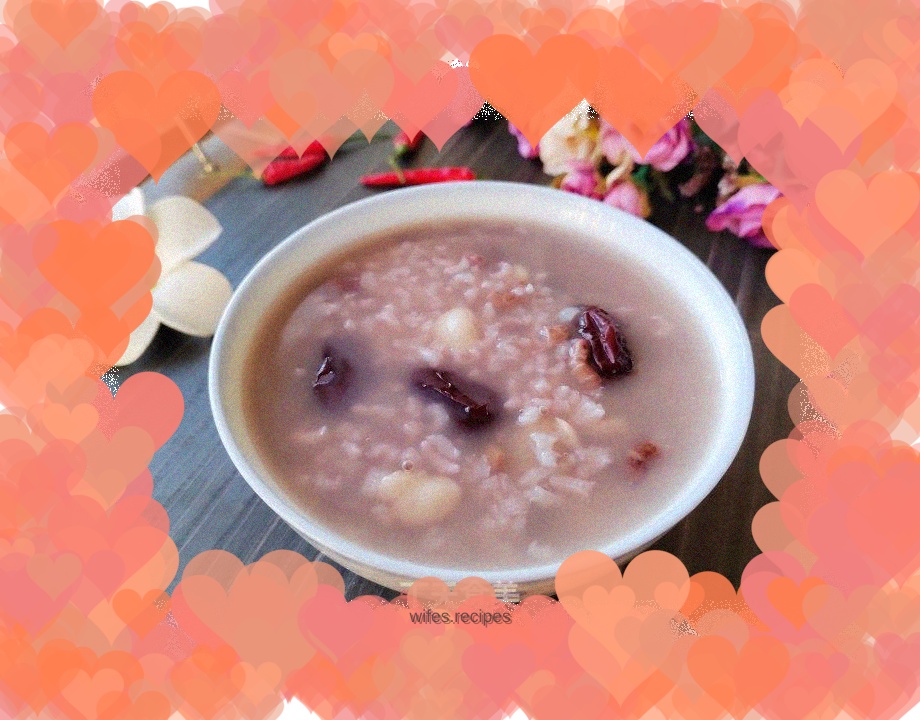 Red bean, lentil and red date porridge
