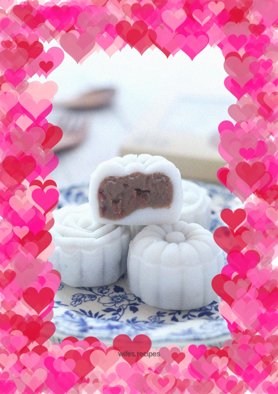Rose chestnut paste snowskin mooncake