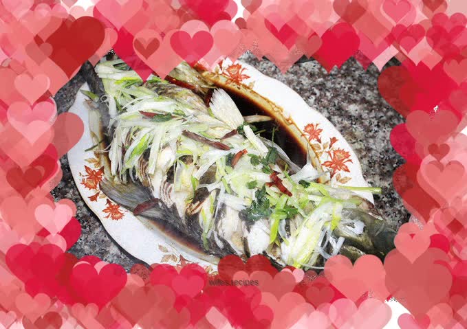 Steamed fish with scallion oil