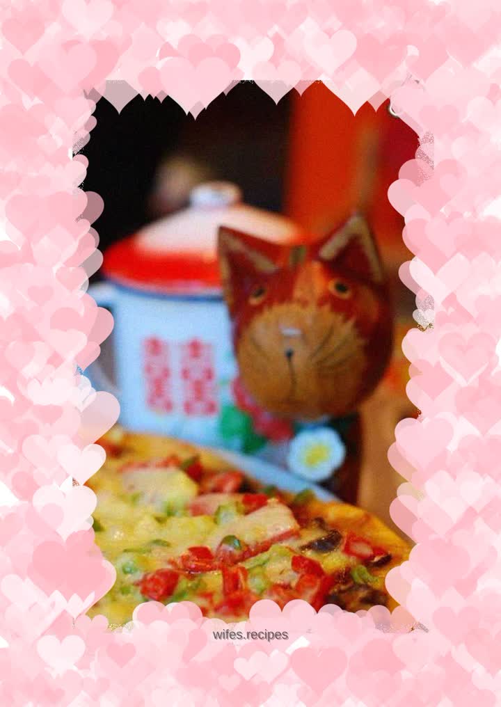 Rich sesame flavored sea and land battle PIZZA