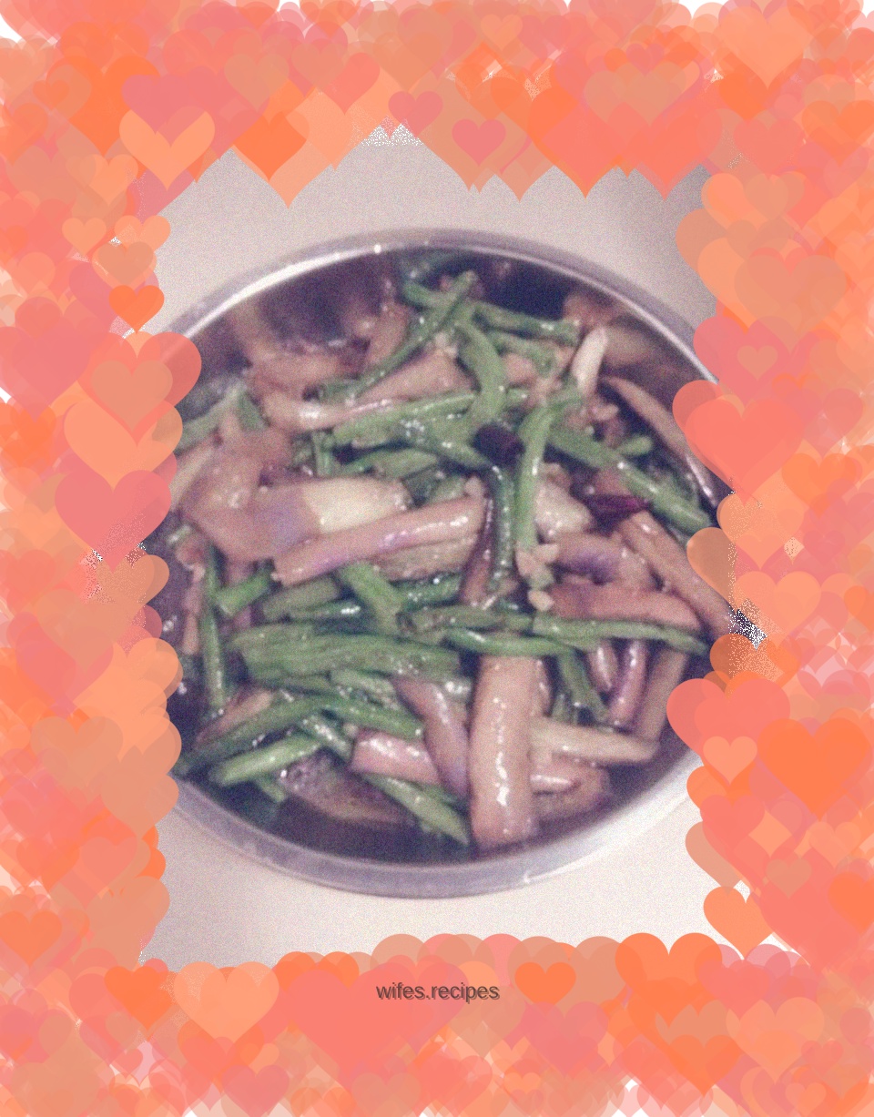 Stir-fried eggplant and beans