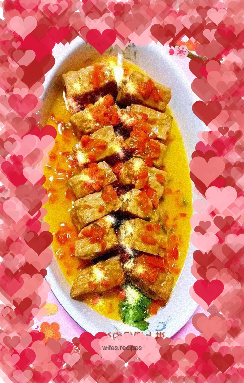 Steamed pork with fried tofu