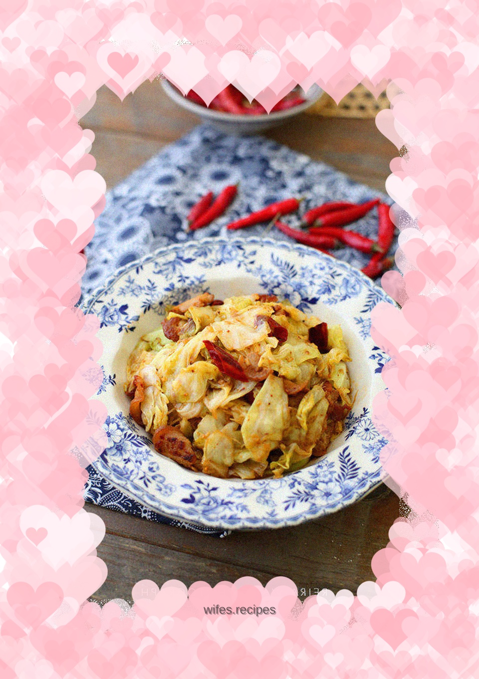 Homemade hand-shredded cabbage