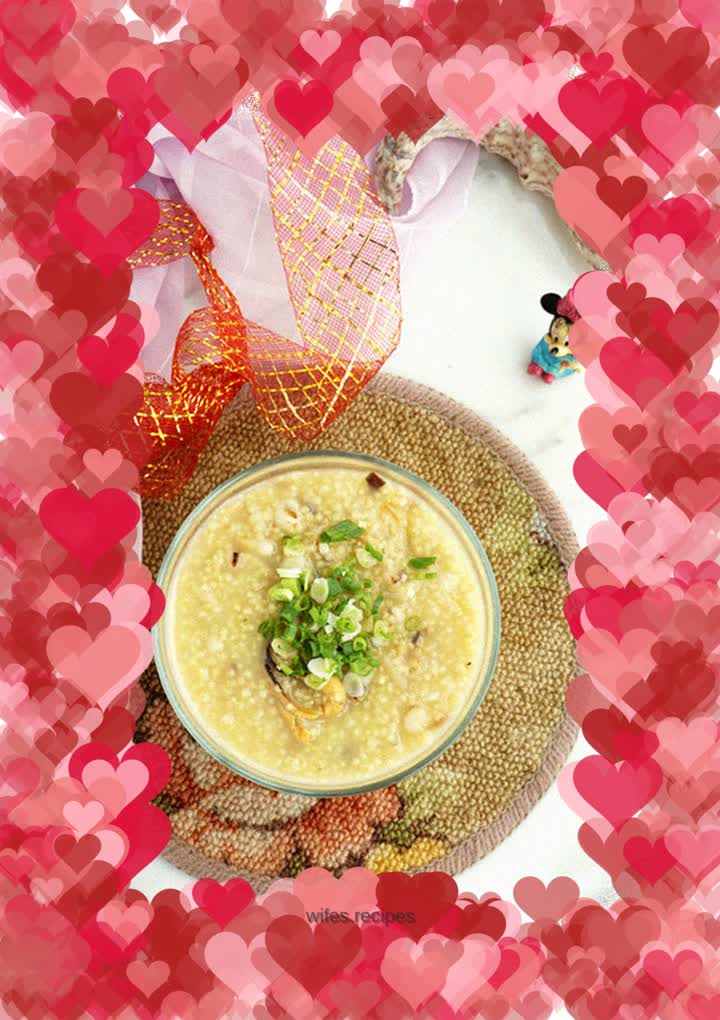 Scallops, mussels and millet porridge