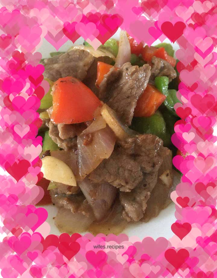 Stir-fried beef with onions and celery