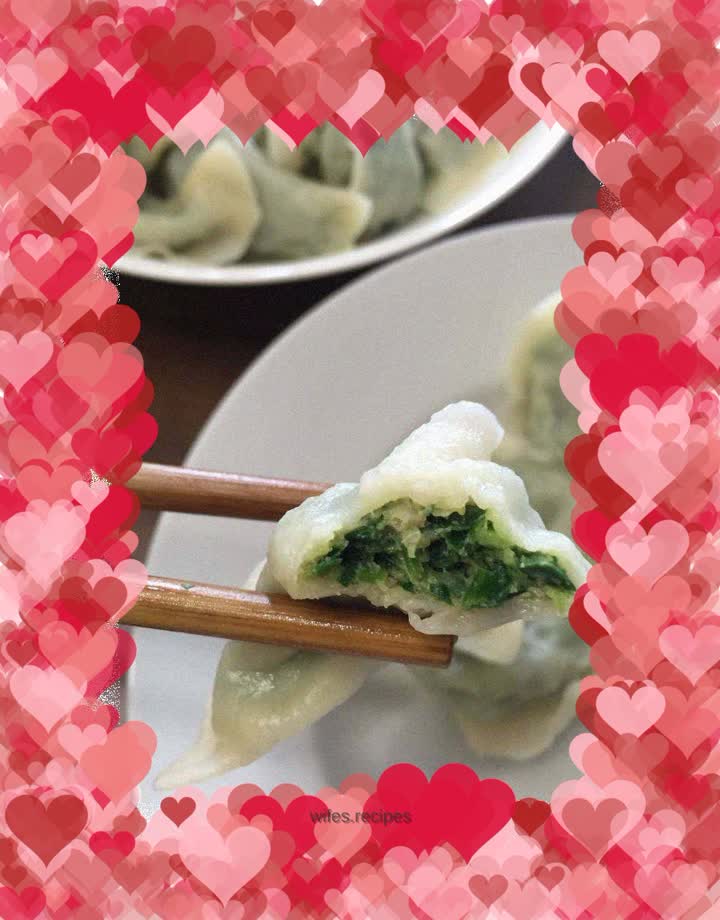 Leek, egg and pork belly dumplings