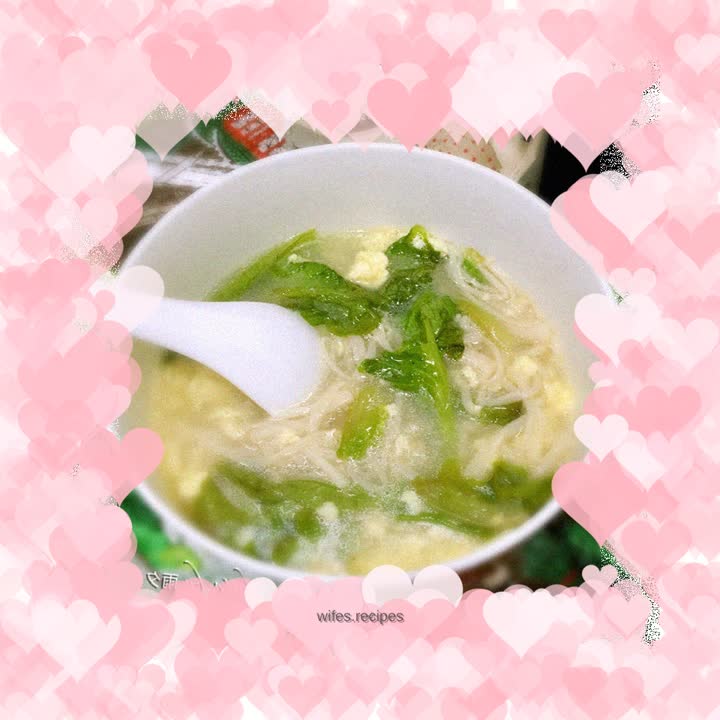 Enoki Mushroom and Egg Soup