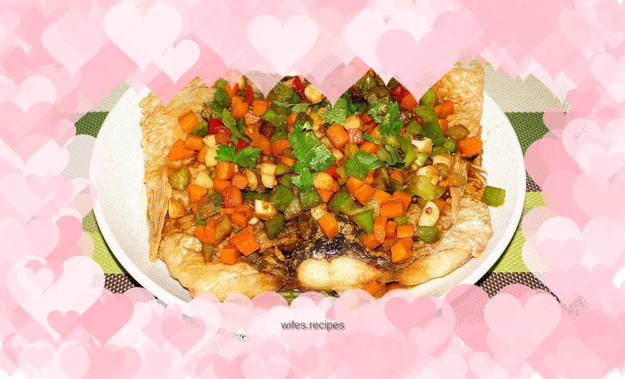 Fish with diced vegetables