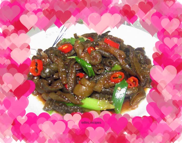 Stir-fried sea mushroom