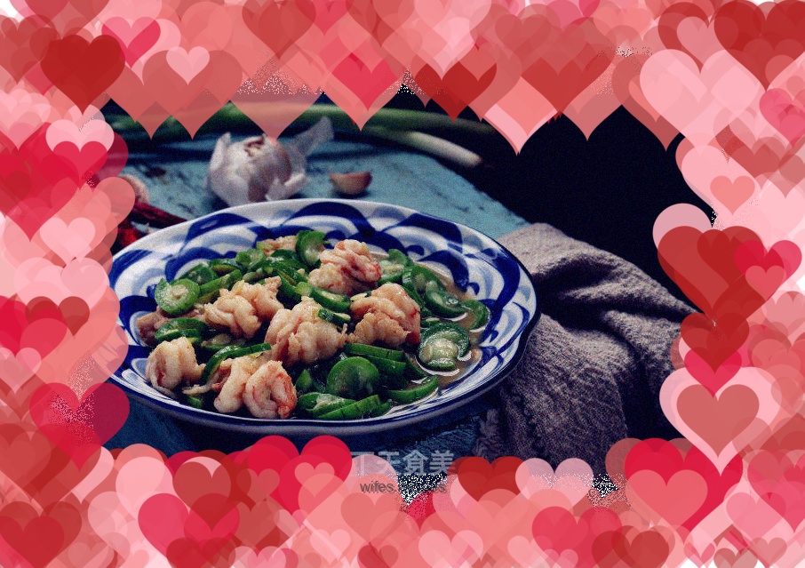 Stir-fried shrimp balls with loofah
