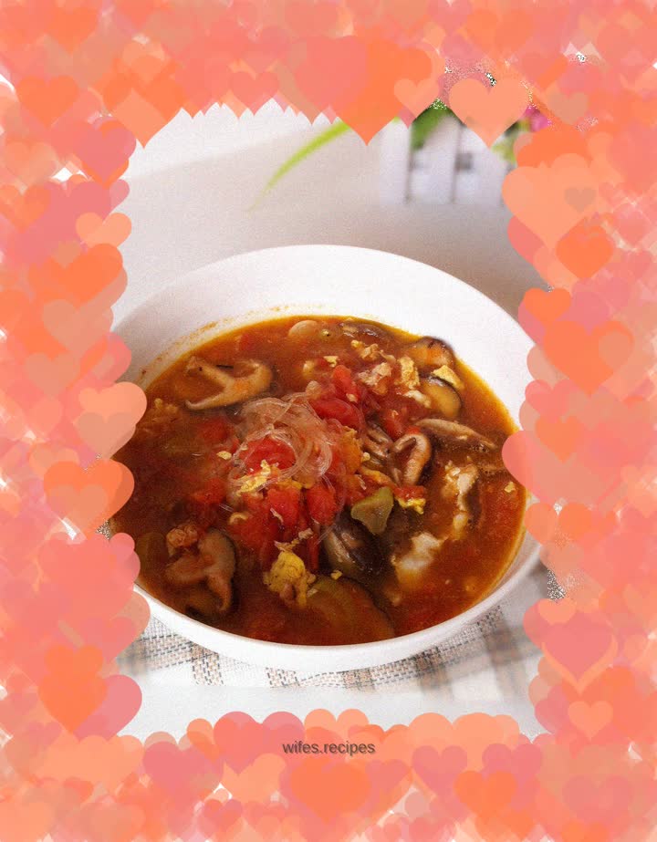 Mushroom, Vermicelli and Egg Soup