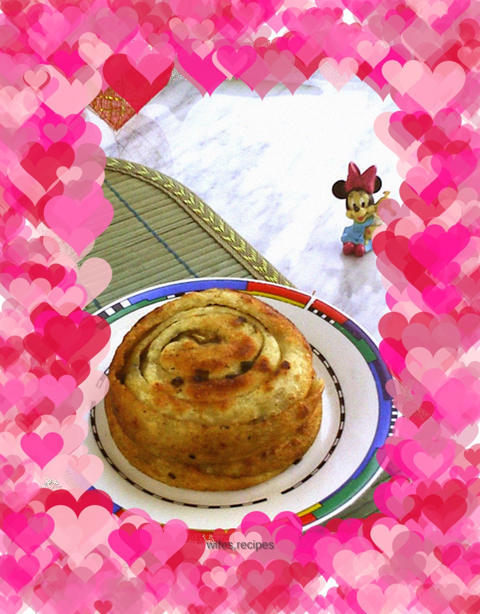 Baked dough version of salt and pepper and scallion pancakes