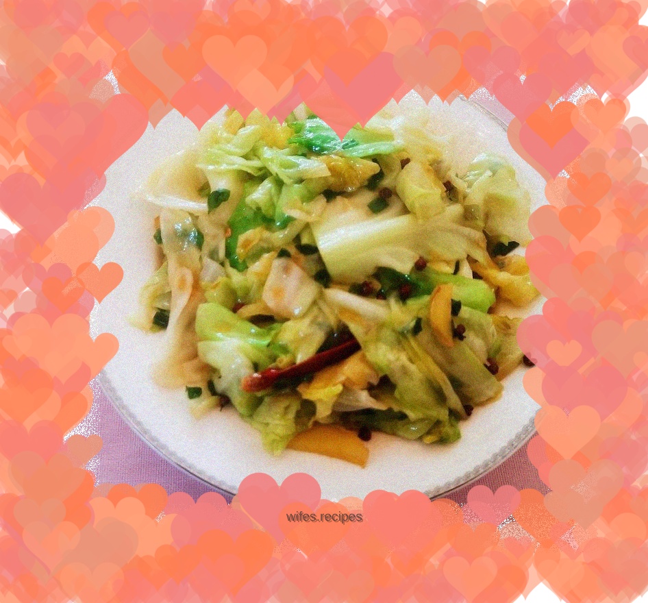 Stir-fried cabbage with oyster sauce