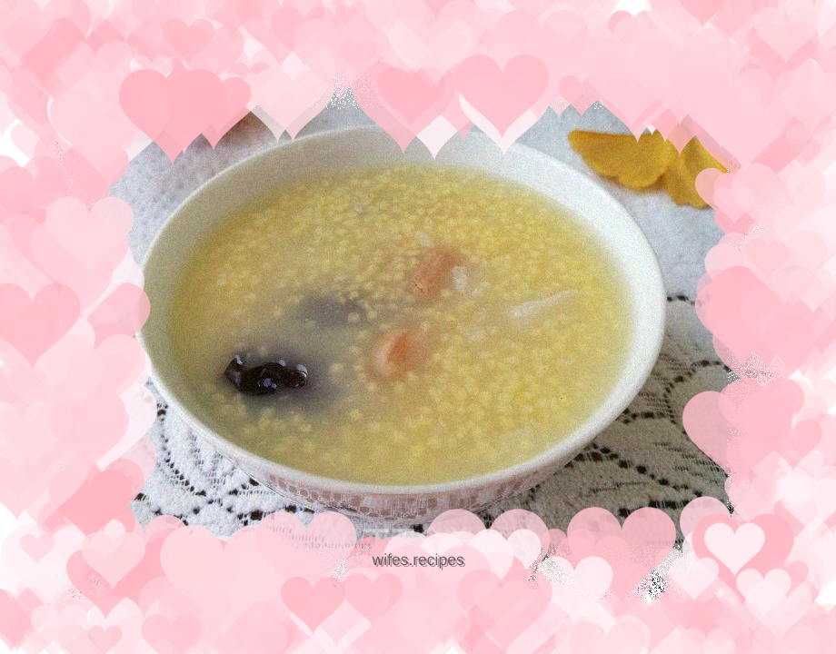 Yam, red dates and millet porridge