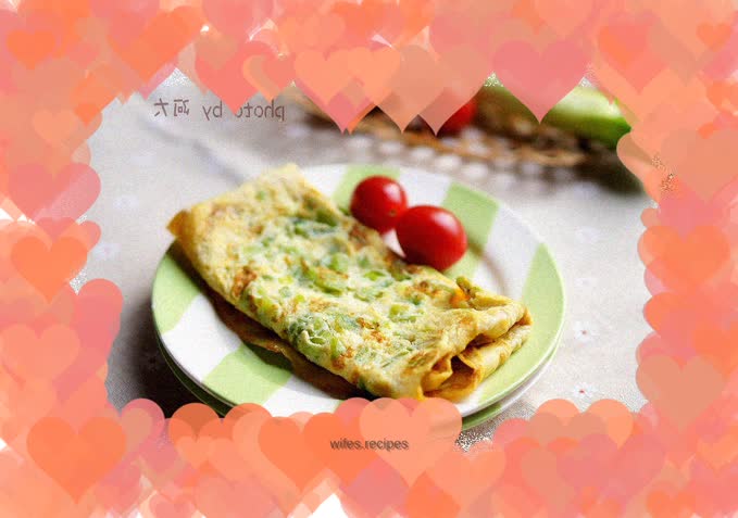 Green pepper egg pancake