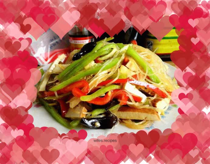 Dried tofu mixed with vermicelli