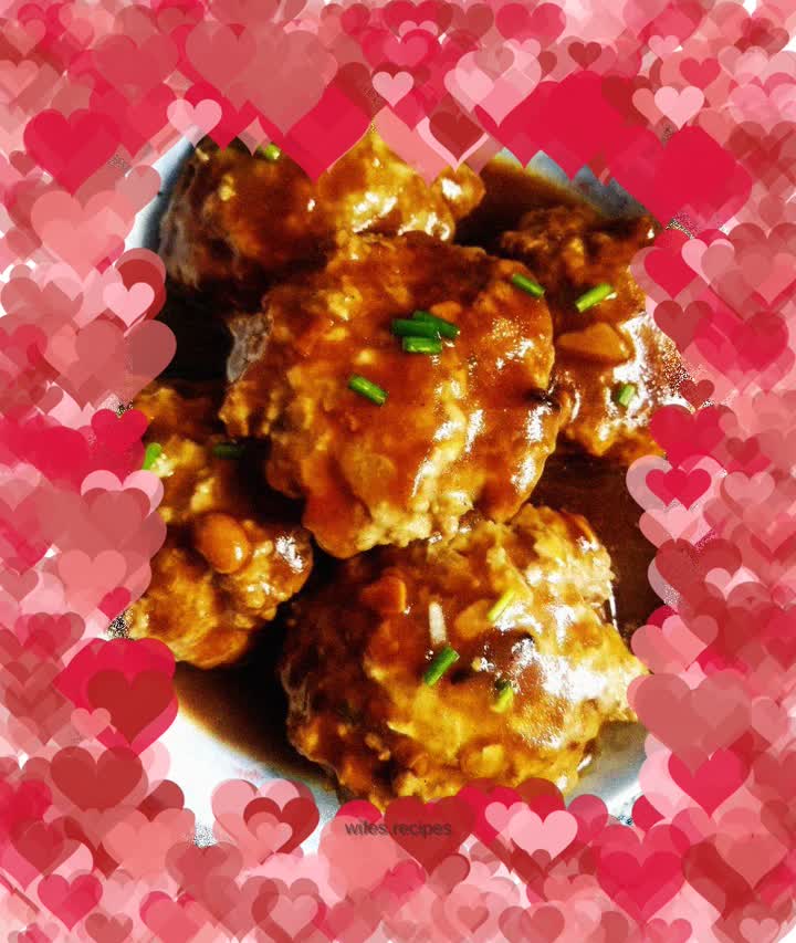 Homemade recipe for stuffed pork with mushrooms