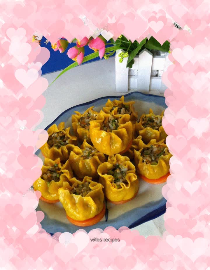 Pumpkin stuffed siomai