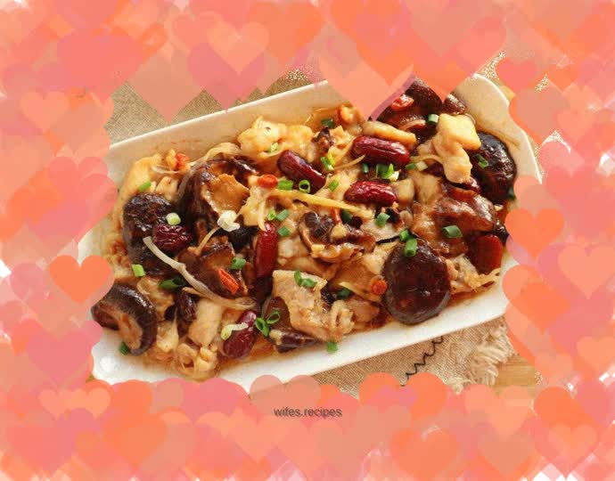 Cantonese style steamed chicken with mushrooms