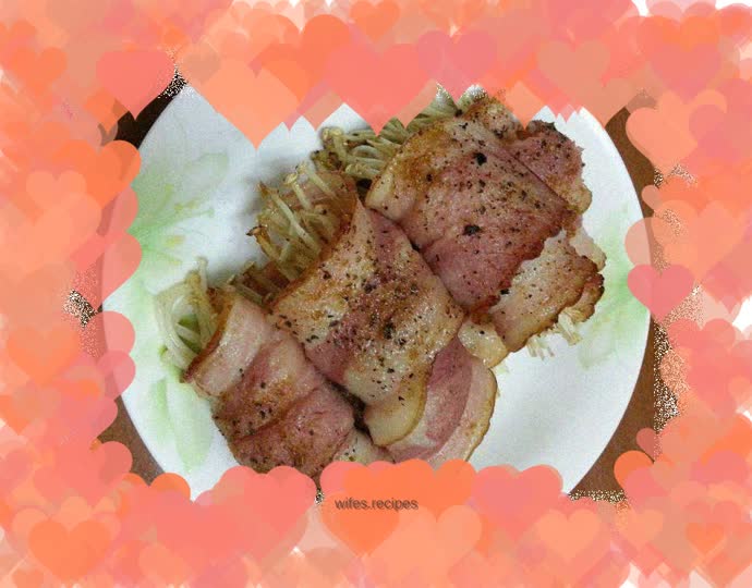 Bacon and Enoki Mushroom Rolls