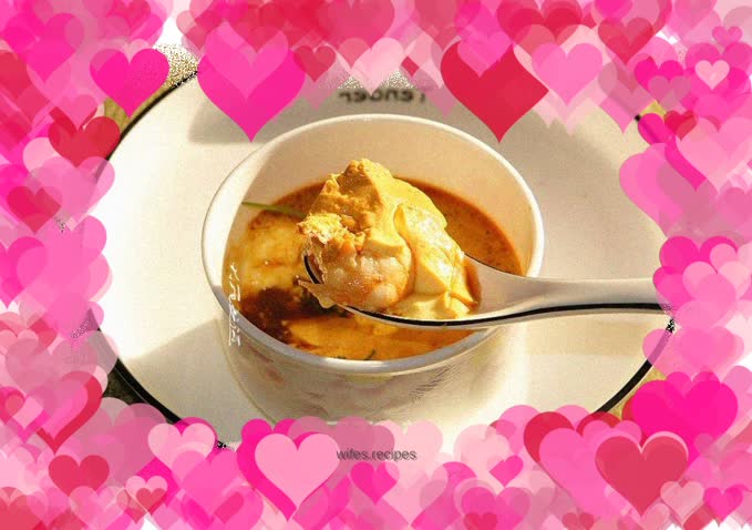 Steamed Egg Custard with Milk and Shrimp