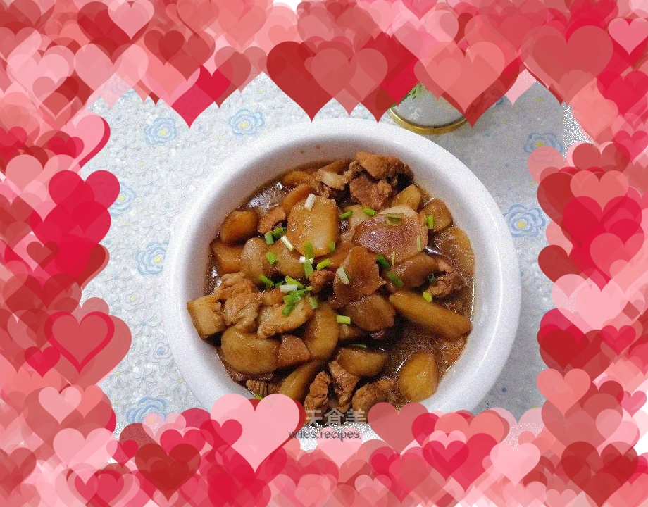 Roast pork with radish