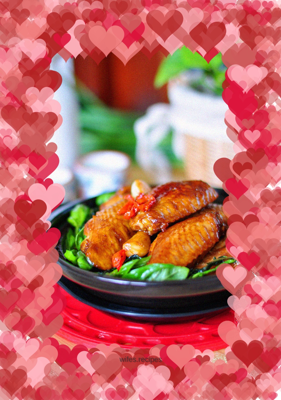 Three cups of chicken wings