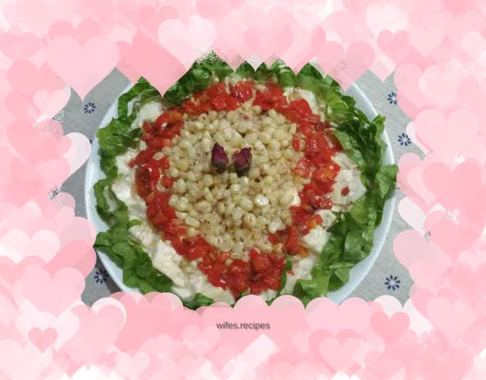 Waxy corn mixed with tofu