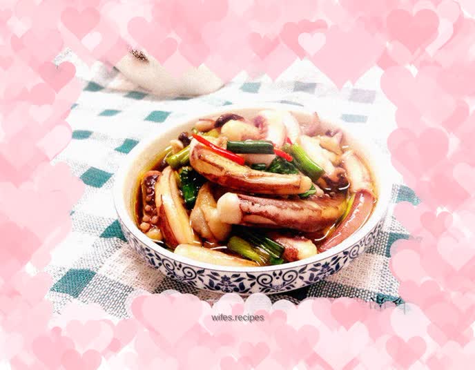 Boiled squid tentacles