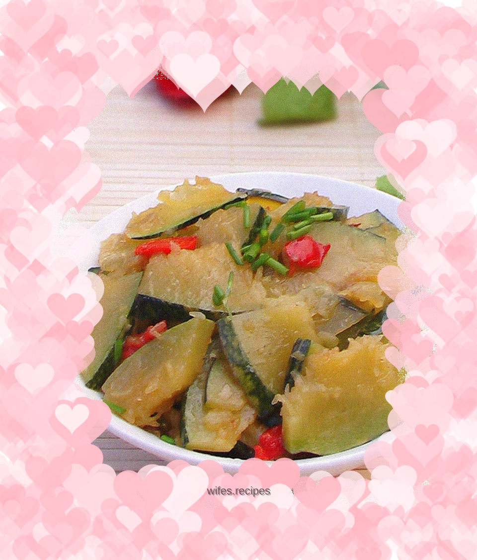 Stir-fried pumpkin with tomatoes