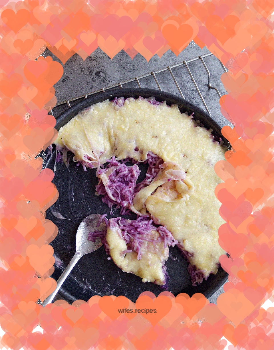 Purple potato noodle pizza