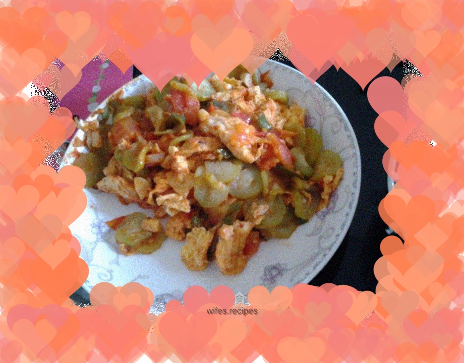Scrambled eggs with loofah