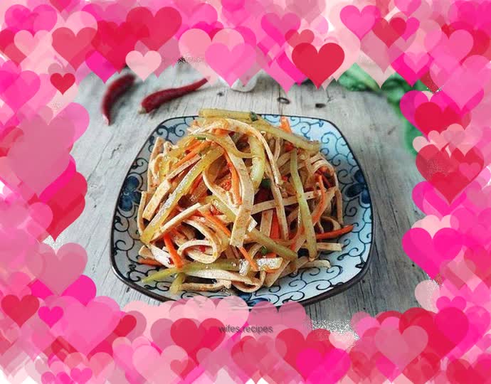 Lettuce mixed with tofu skin